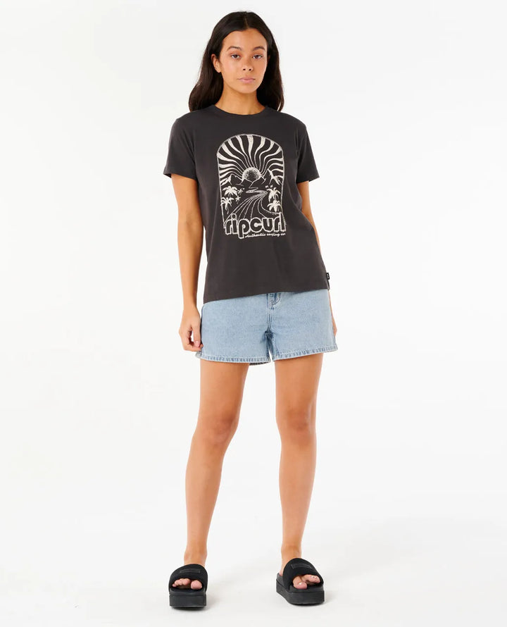Ripcurl Women's Radiant Standard Tee - Washed Black 3