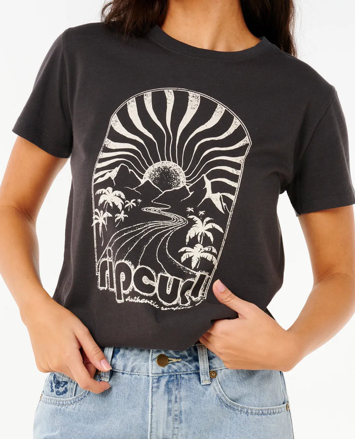 Ripcurl Women's Radiant Standard Tee - Washed Black 4