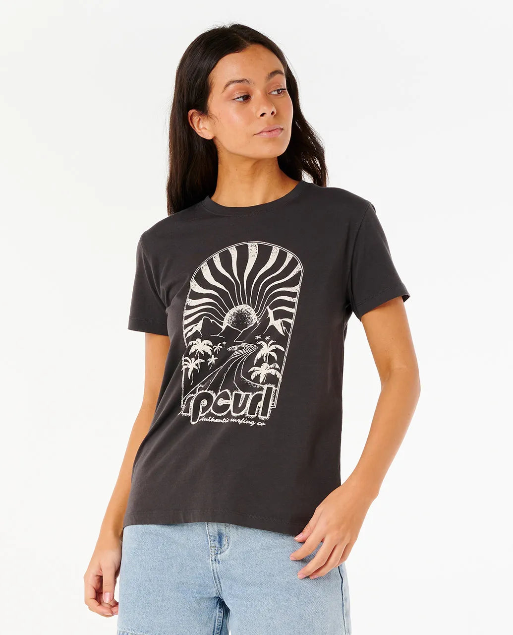 Ripcurl Women's Radiant Standard Tee - Washed Black 5