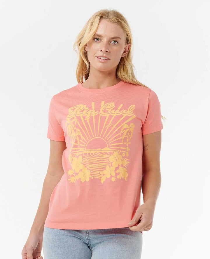 Ripcurl Women’s Keepsakes Standard Tee - Washed Watermelon 