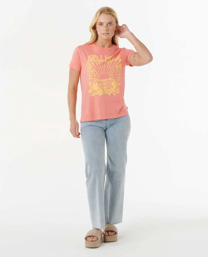 Ripcurl Women’s Keepsakes Standard Tee - Washed Watermelon 3