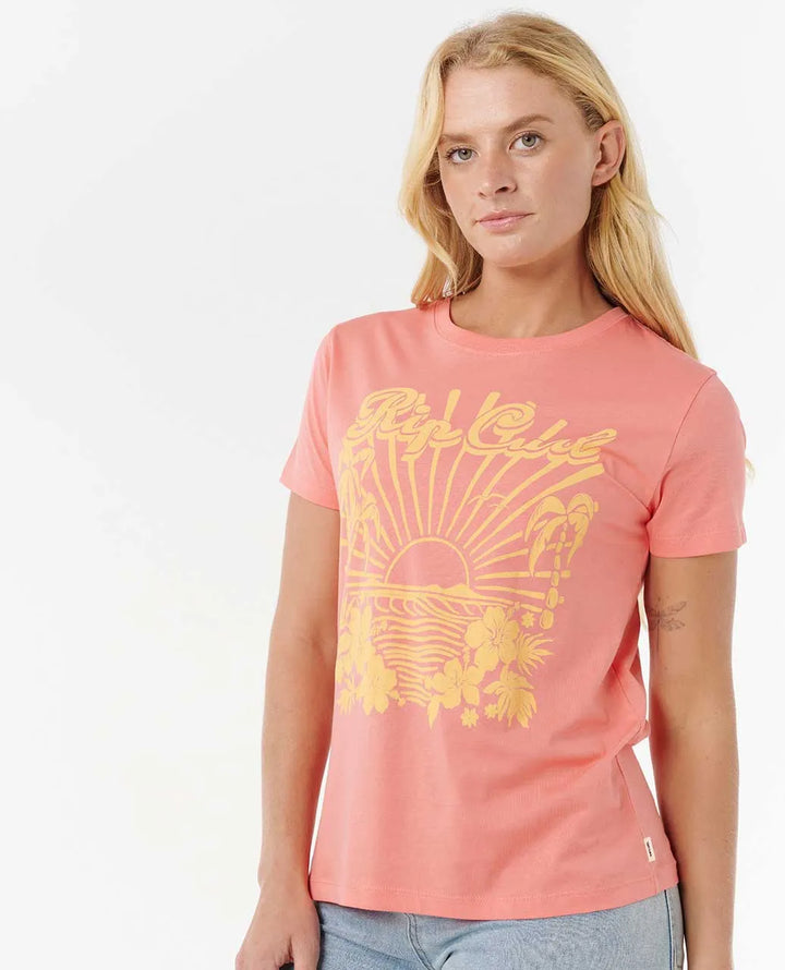 Ripcurl Women’s Keepsakes Standard Tee - Washed Watermelon 4