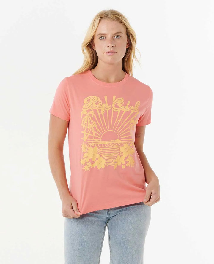 Ripcurl Women’s Keepsakes Standard Tee - Washed Watermelon 5