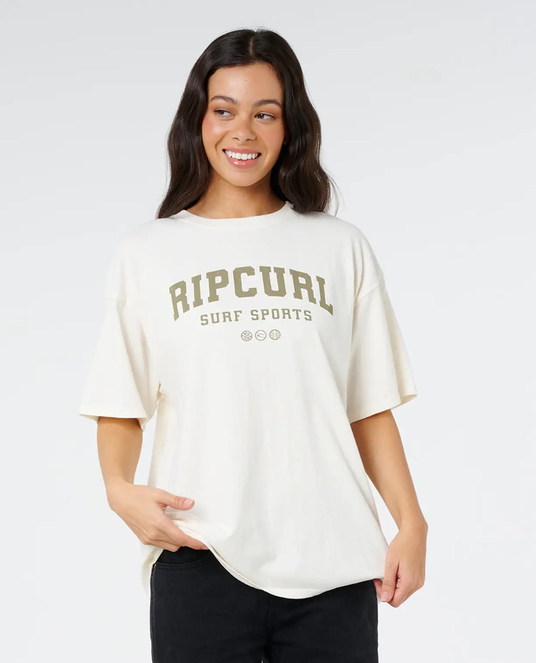 Rip Curl Women's Varsity Sports Heritage Tee Bone/Khaki