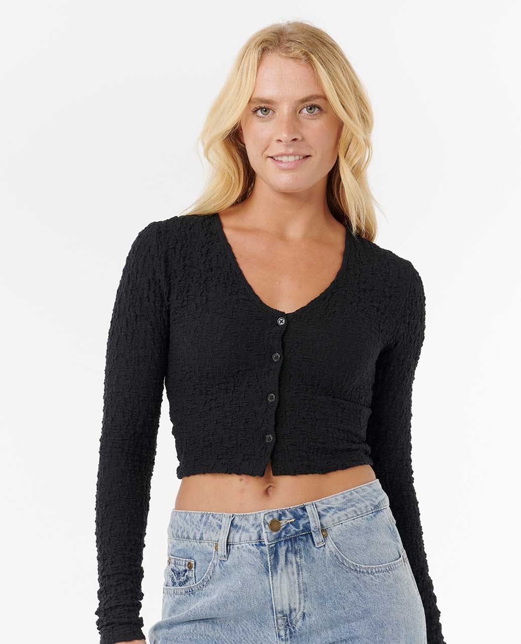 Ripcurl Women's Sunset Luau Texture LS Tee - Black 4