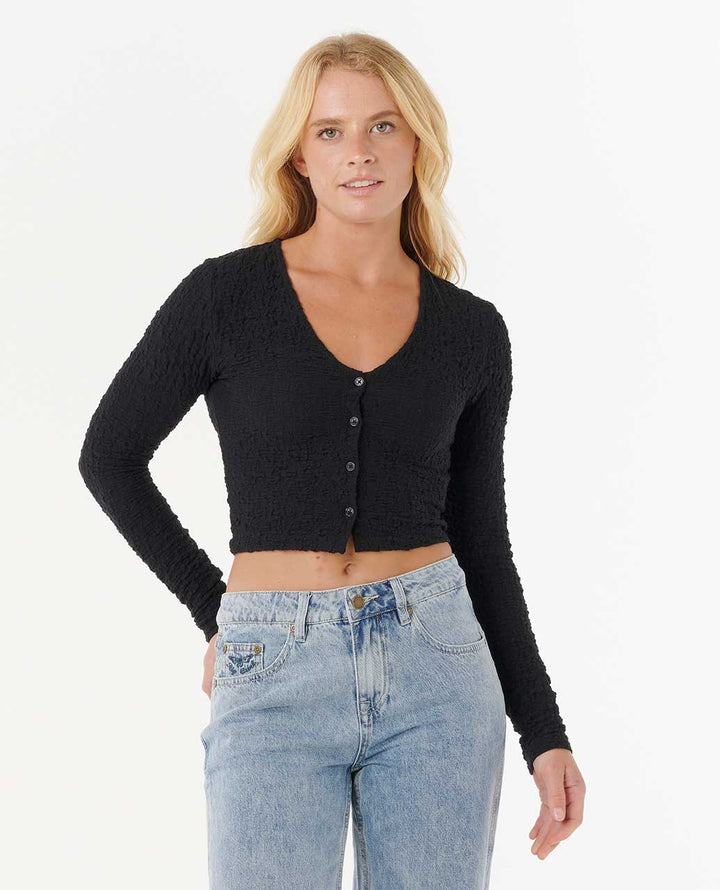 Ripcurl Women's Sunset Luau Texture LS Tee - Black 5