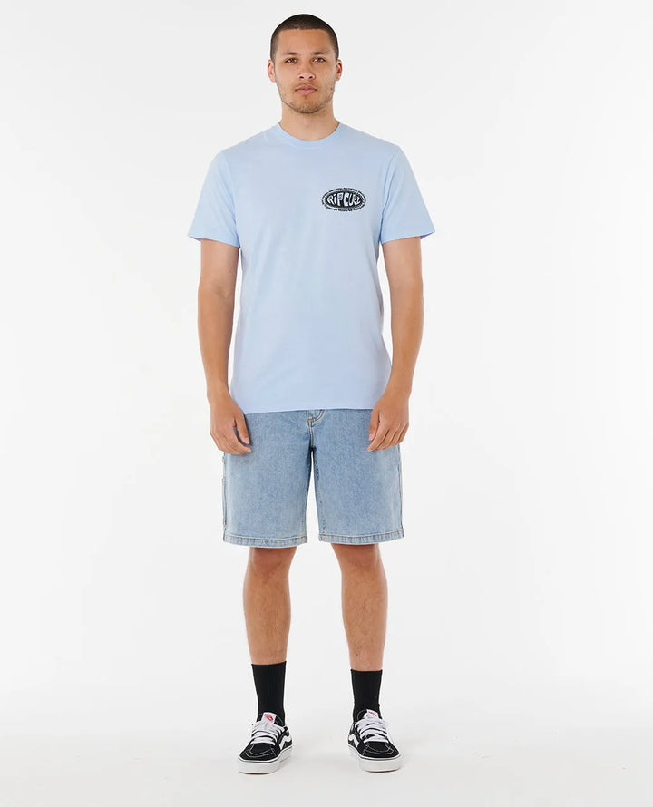 Ripcurl Men’s Raw Energy De Oval Tee - Blue Wind 3