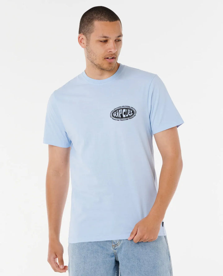 Ripcurl Men’s Raw Energy De Oval Tee - Blue Wind 5