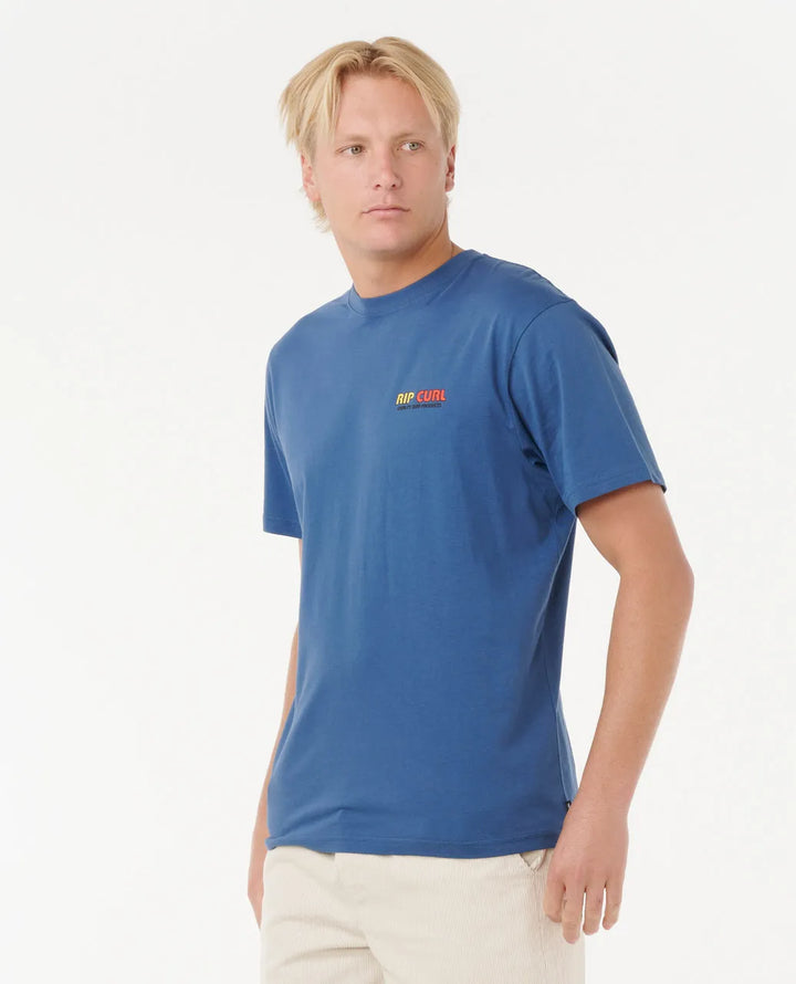 Ripcurl Men’s Surf Revival Lined Up Tee - Light Navy 2