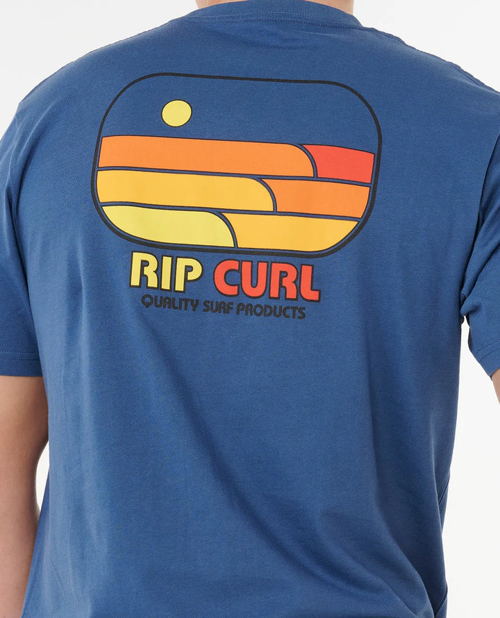 Ripcurl Men’s Surf Revival Lined Up Tee - Light Navy 3