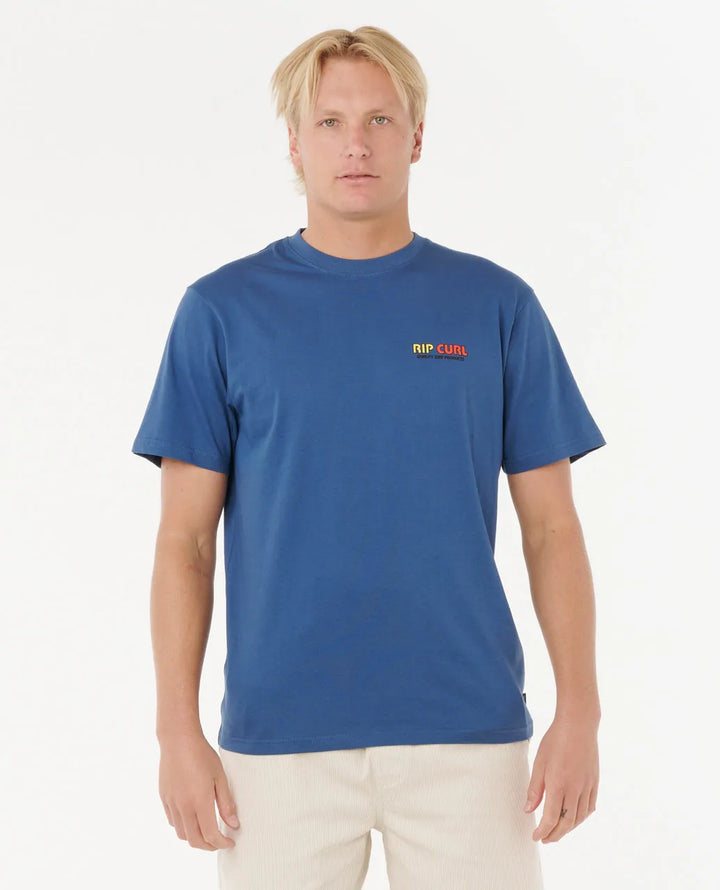 Ripcurl Men’s Surf Revival Lined Up Tee - Light Navy 
