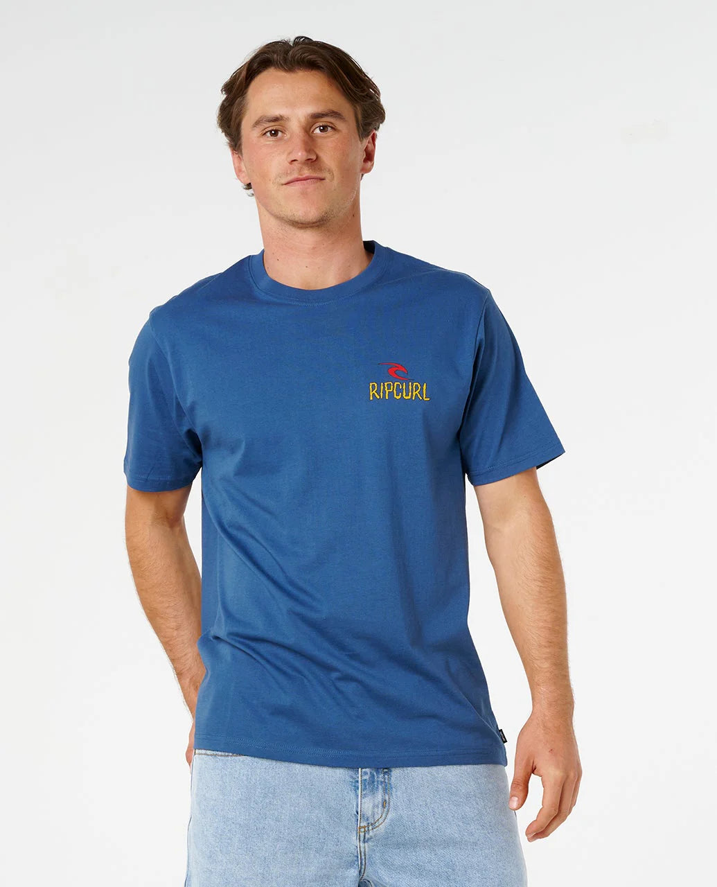Ripcurl Men's Shred Til Dead Relaxed Tee - Light Navy 