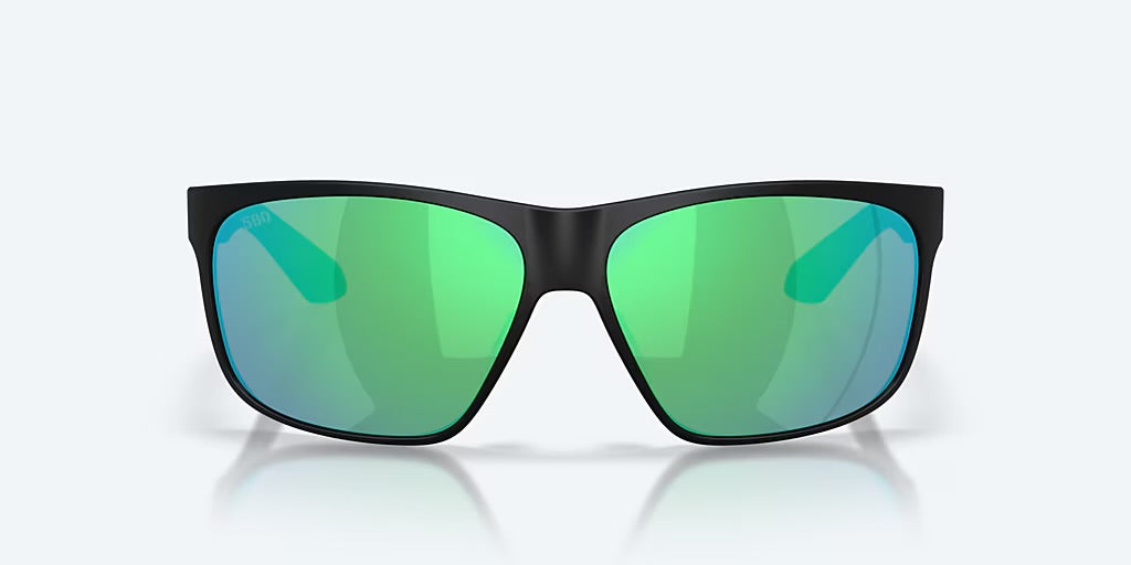 Costa Trades 580G Sunglasses - Matte Black/Green Mirror 1