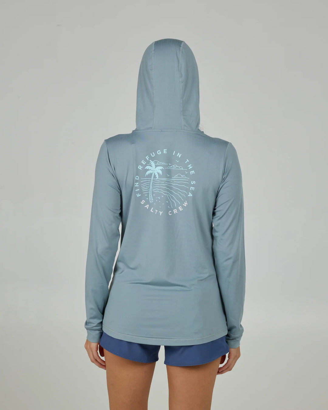 Salty Crew Women’s Fireworks Sunshirt Hoodie - Stormy Gray 2