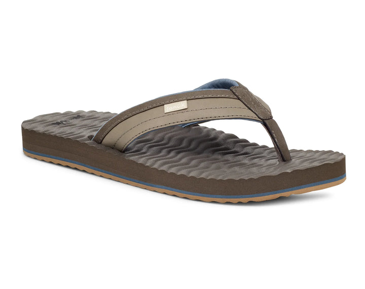 Sanuk Mens Ziggy Plush Sandal Taupe 1