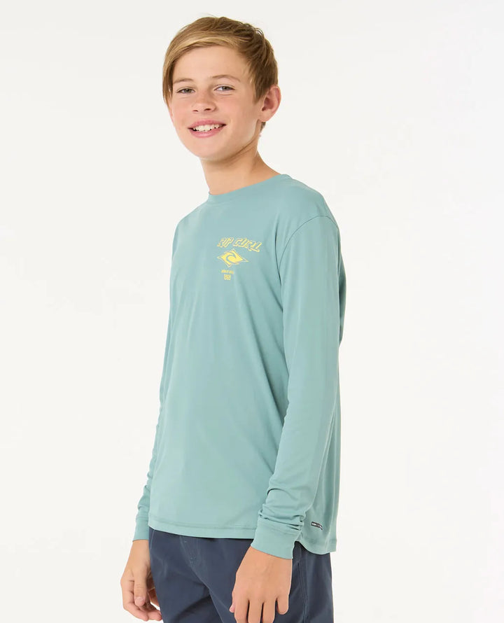 Ripcurl Boys 8-16  Icons Surflite UV Rashguard - Blue Yonder 1