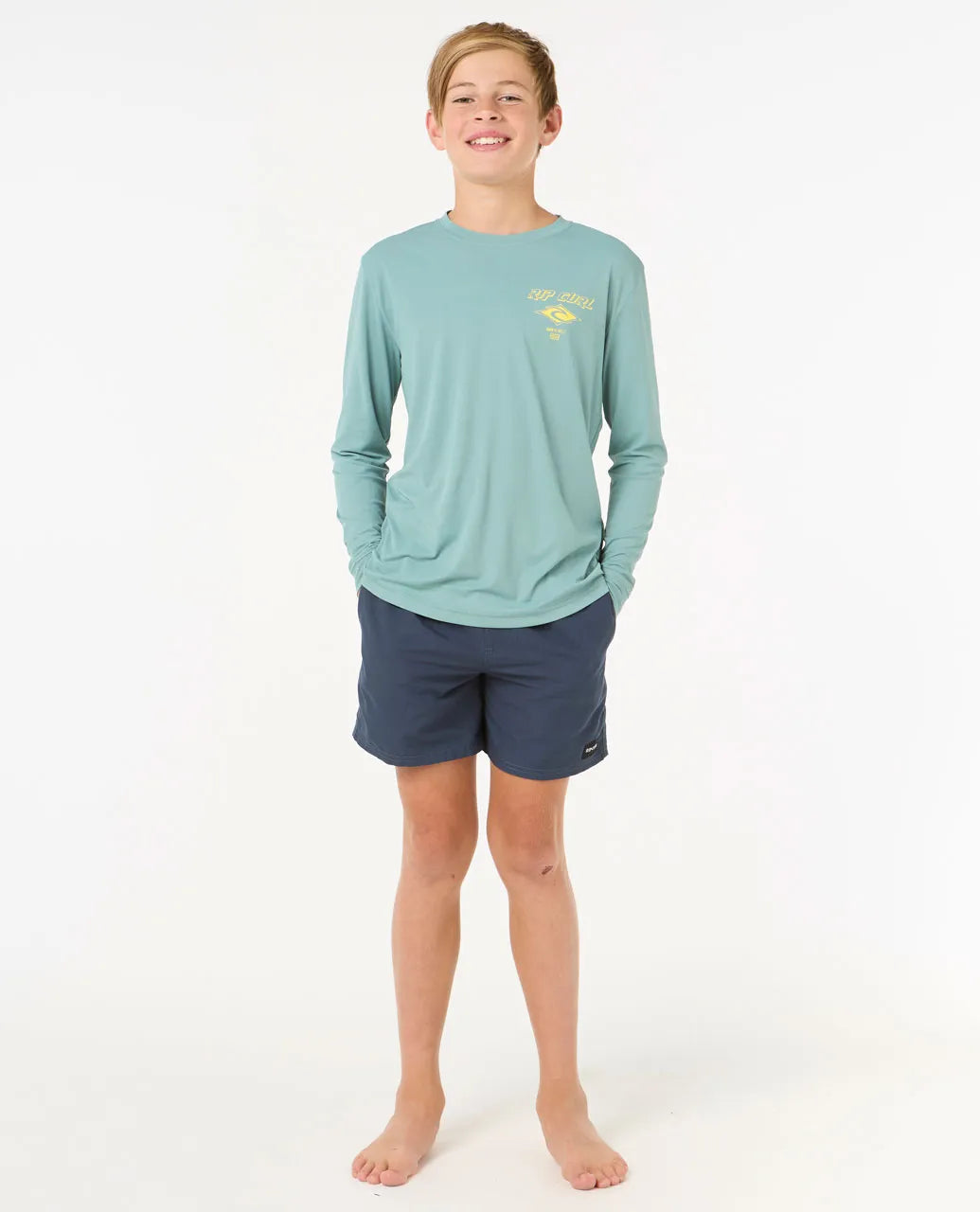 Ripcurl Boys 8-16  Icons Surflite UV Rashguard - Blue Yonder 3
