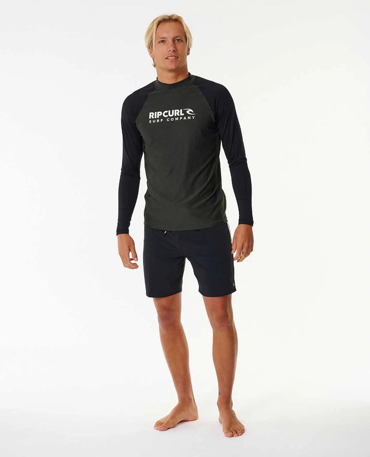 Ripcurl Men's Shock UPF Long Sleeve - Black Marle 3