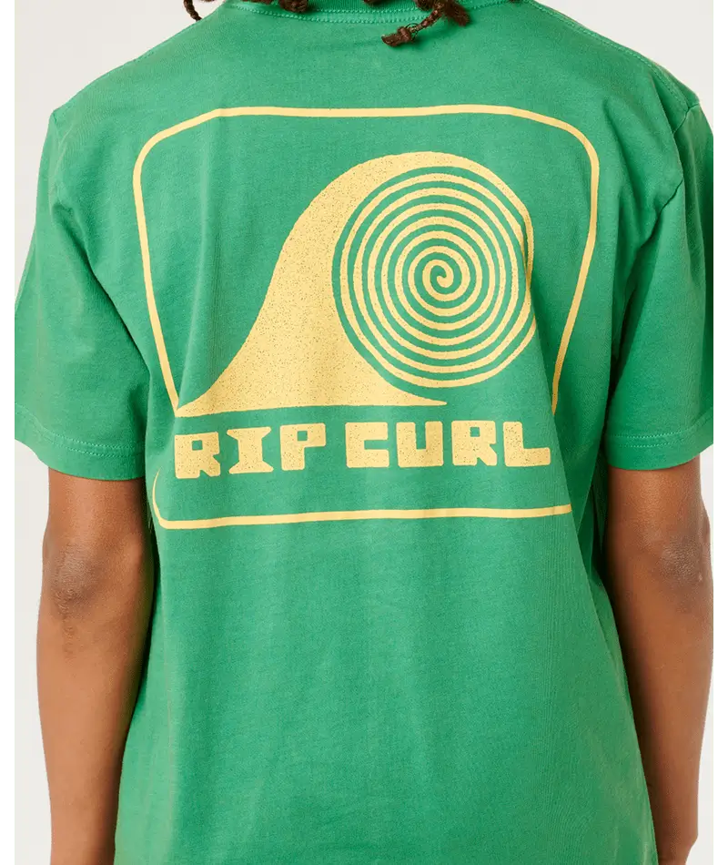 Rip Curl Boys Aots Rolling Wave Tee- Leaf Green