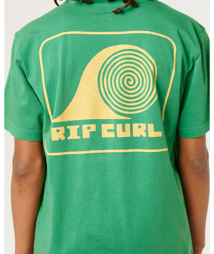 Rip Curl Boys Aots Rolling Wave Tee- Leaf Green