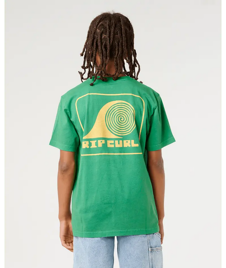 Rip Curl Boys Aots Rolling Wave Tee- Leaf Green