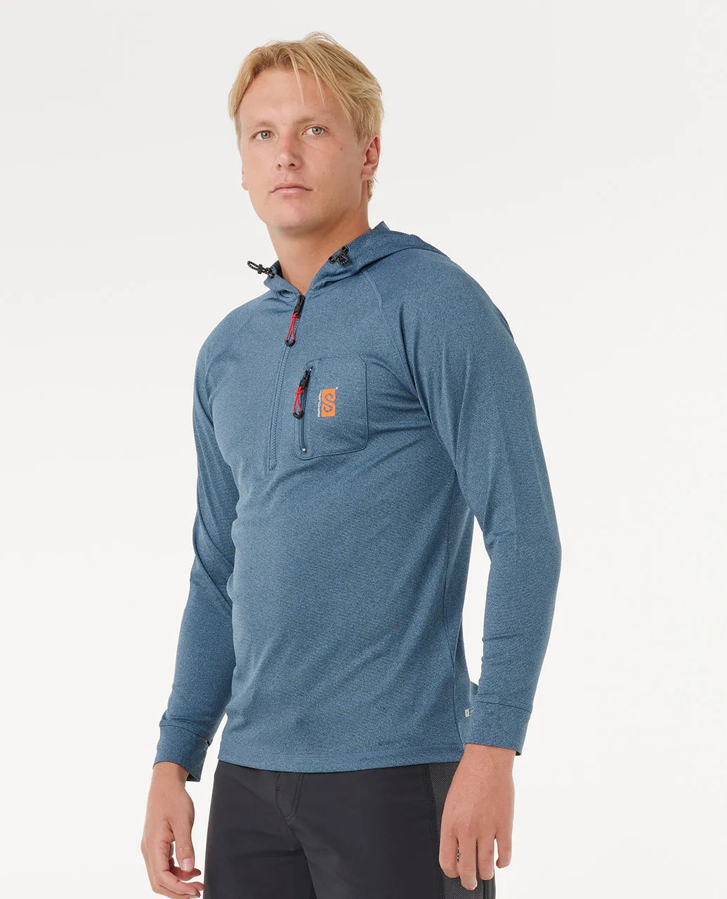 Ripcurl Men’s Search UPF Hood Rash Guard - Navy Marle 2