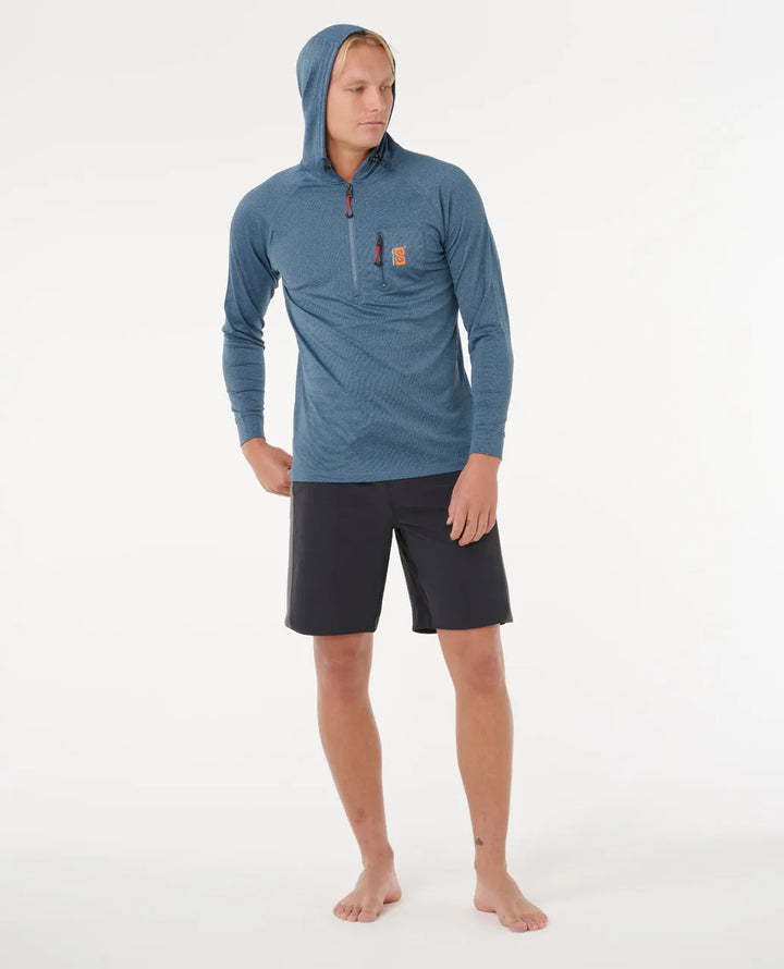 Ripcurl Men’s Search UPF Hood Rash Guard - Navy Marle 3