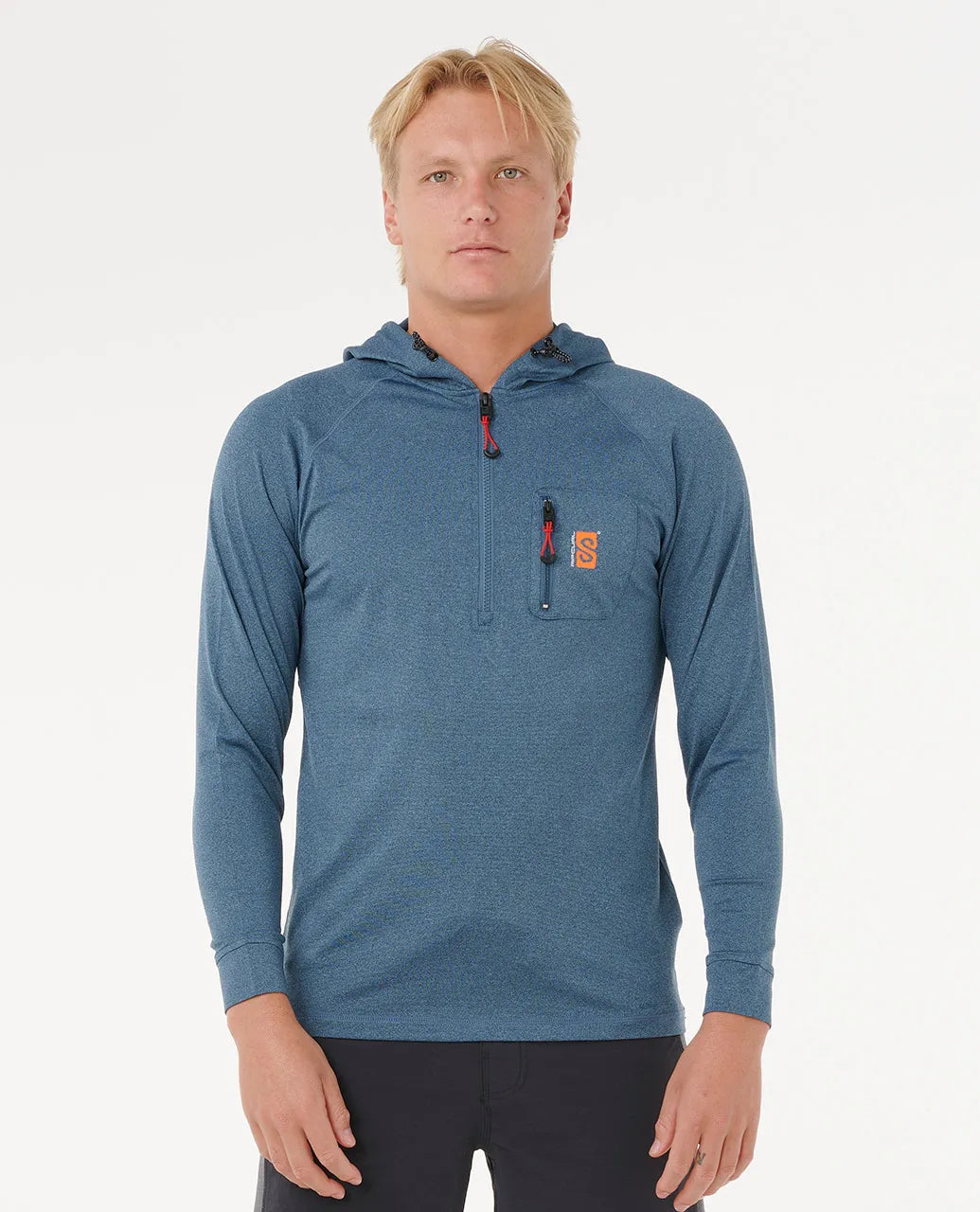 Ripcurl Men’s Search UPF Hood Rash Guard - Navy Marle 5