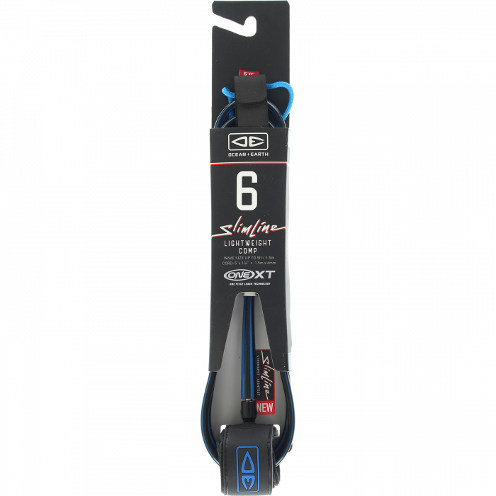 O&E Slimeline Lightweight One XT 6' Leash - Blue