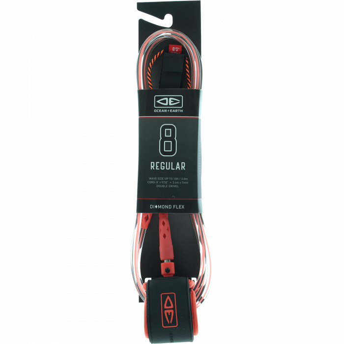 O&E Moulded Regular 8' Leash - Coral