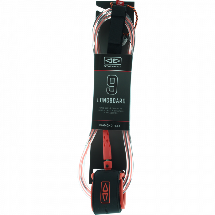 O&E Moulded Regular 9' Leash - Coral