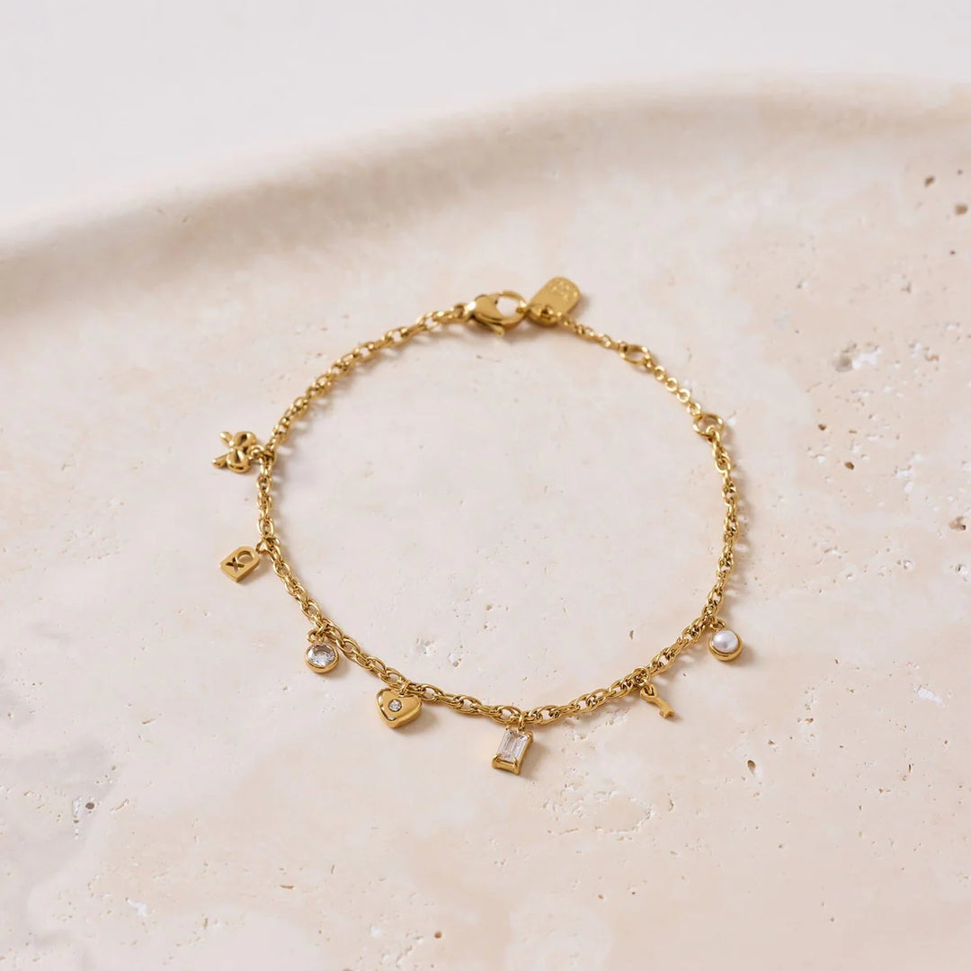 Pura Vida Love Charms Chain Bracelet - Gold  2
