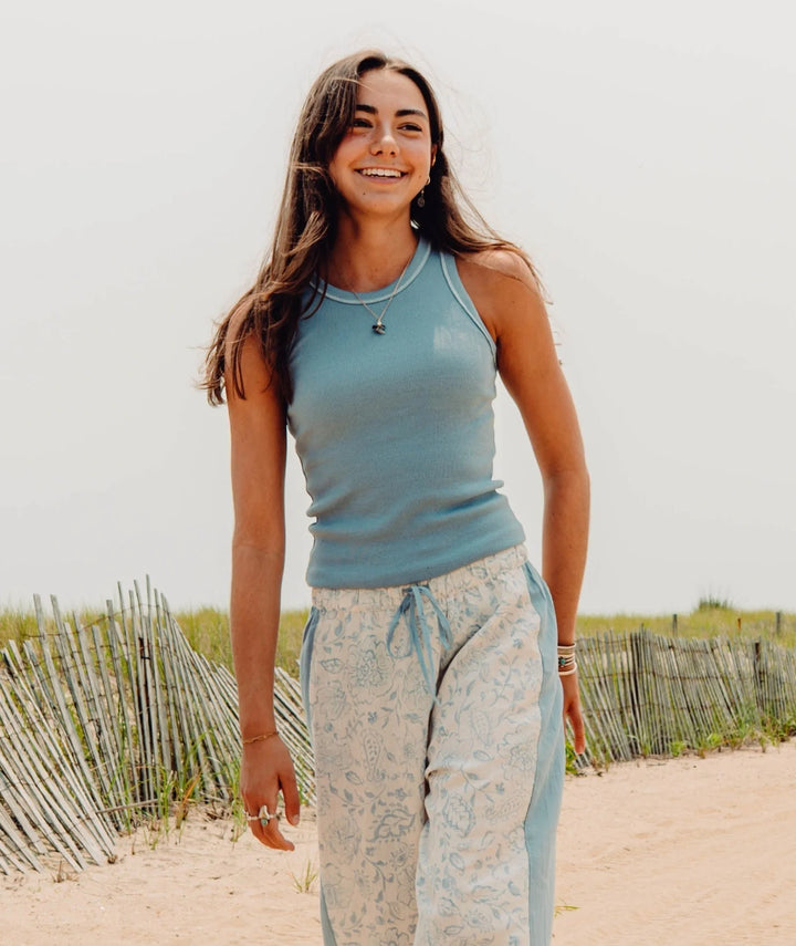 Jetty Women’s Iris Micro Rib Tank - Blue 3