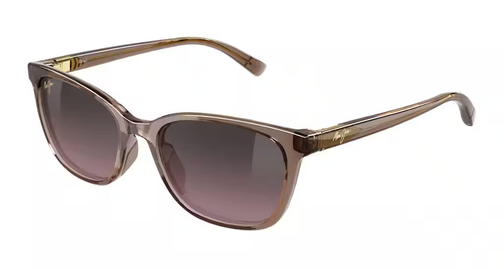 Maui Jim Kukaulani Polarized Sunglasses - Shiny Transparent Light Pinkish Brown/Maui Rose 