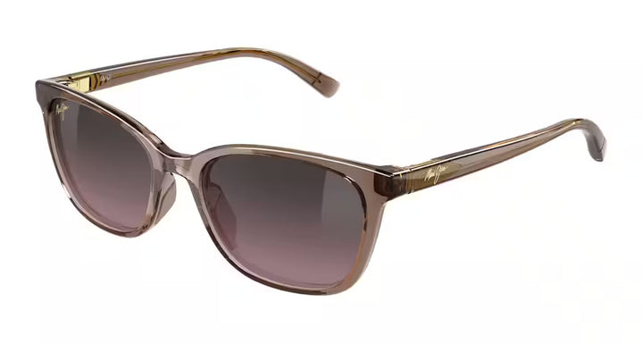 Maui Jim Kukaulani Polarized Sunglasses - Shiny Transparent Light Pinkish Brown/Maui Rose 