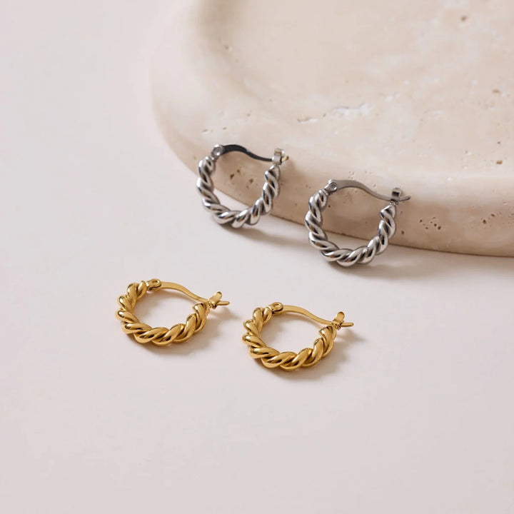 Pura Vida Twisted Hoop Earrings - Gold 2