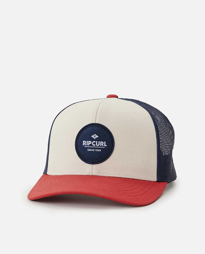 Ripcurl Men's Routine Curve Trucker Hat - White/Navy/Red 1