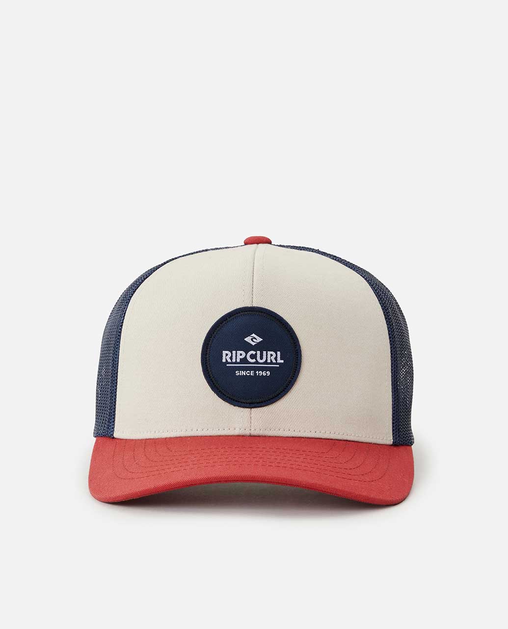 Ripcurl Men's Routine Curve Trucker Hat - White/Navy/Red 