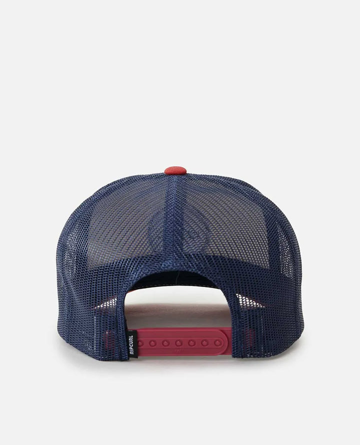 Ripcurl Men's Routine Curve Trucker Hat - White/Navy/Red 2
