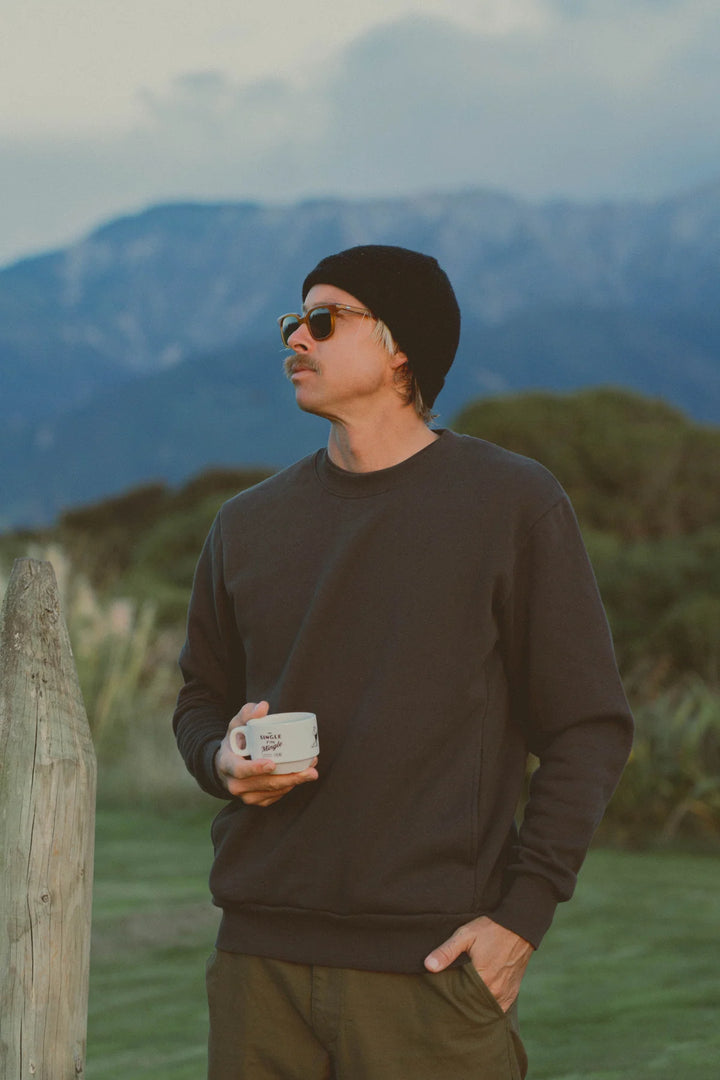 Rhythm Men’s Classic Fleece Crew - Black 1