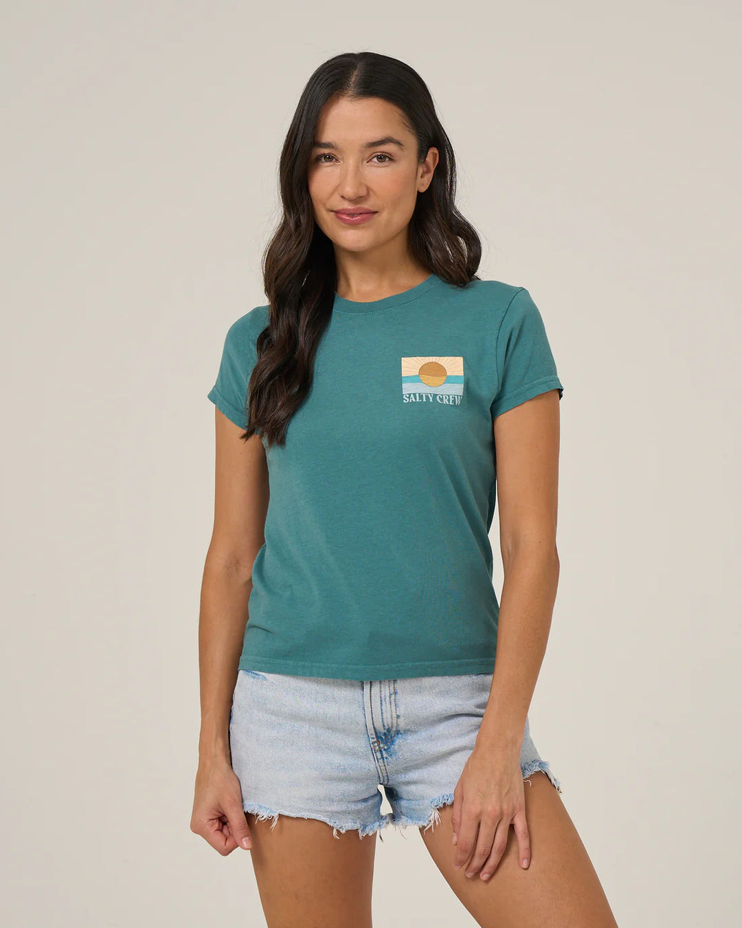 Salty Crew Women's Retro Wave Modern Tee - Teal