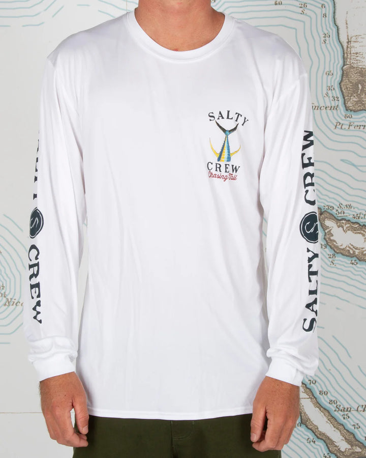 Salty Crew Men's Tailed LS Sunshirt - White 
