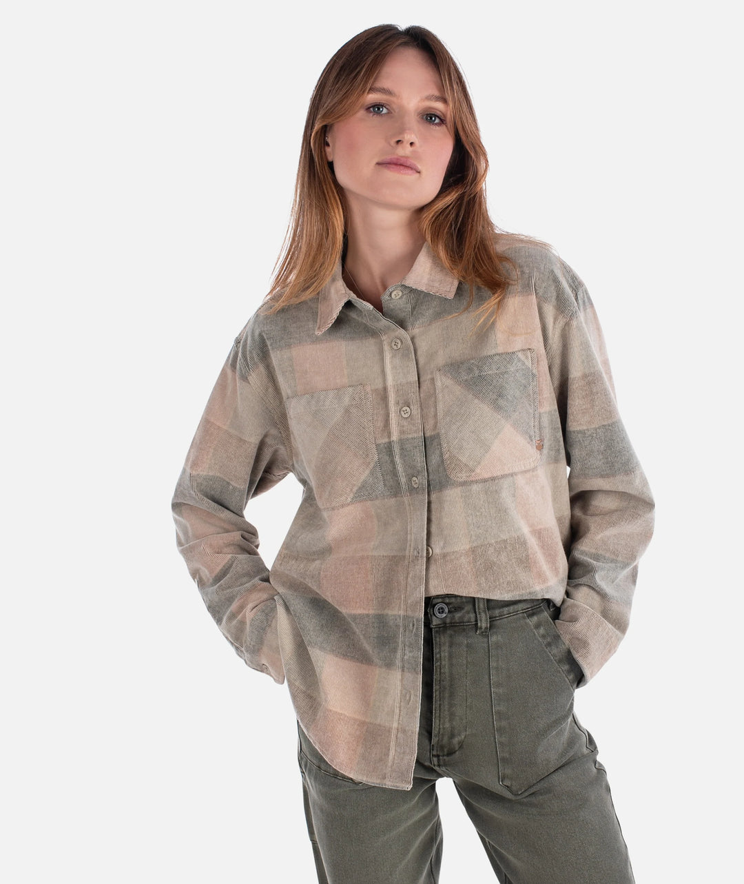 Jetty Women’s Alpine Corduroy Shirt - Mauve 1