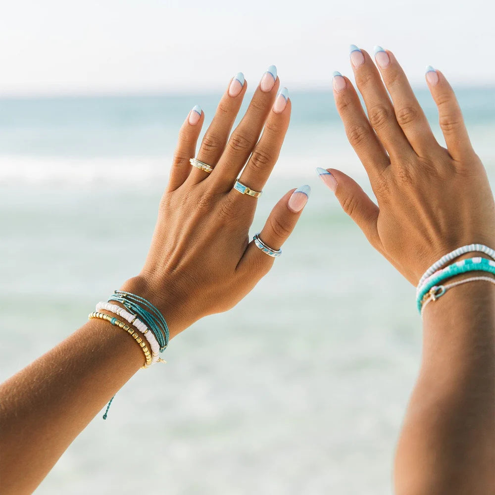 Pura Vida Enamel Wave Fidget Ring