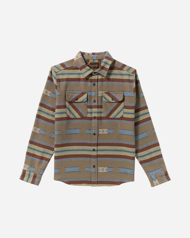 RVCA Men's Dayshift Blanket Flannel LS - Mushroom 