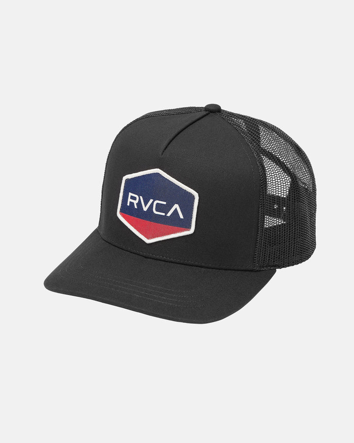 RVCA Men’s Commonwealth Curved Trucker Hat - Black 