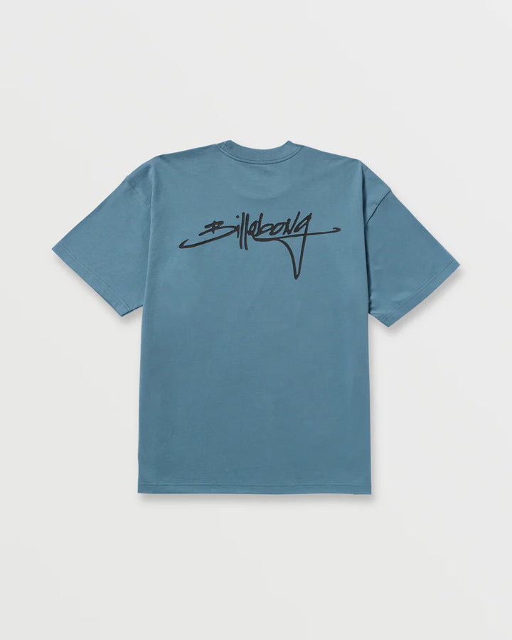 Billabong Men’s Bracket Script OG Tee - Carolina Blue 3