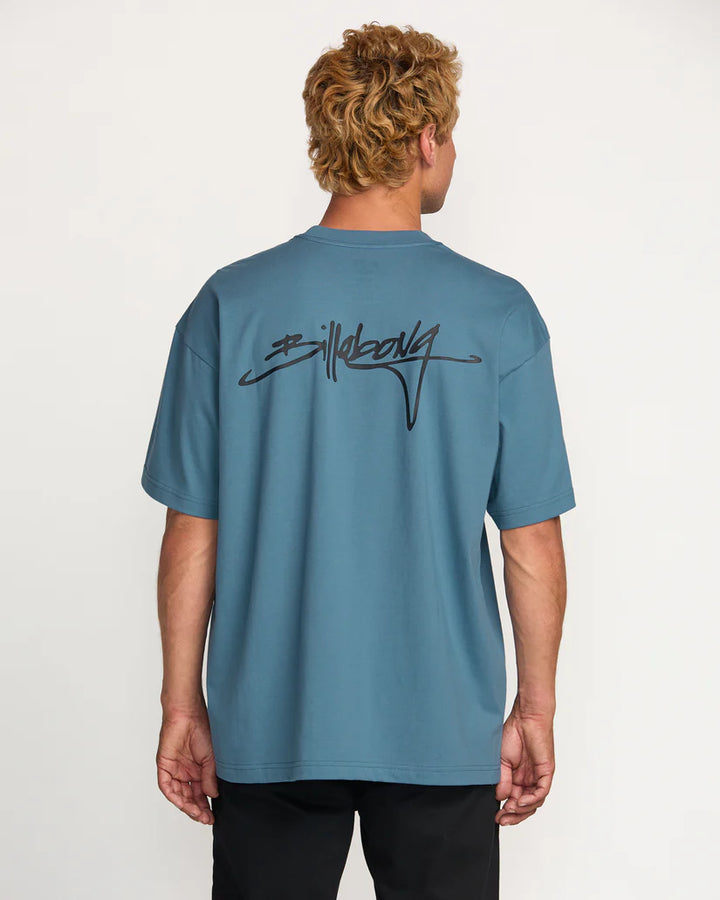 Billabong Men’s Bracket Script OG Tee - Carolina Blue 1