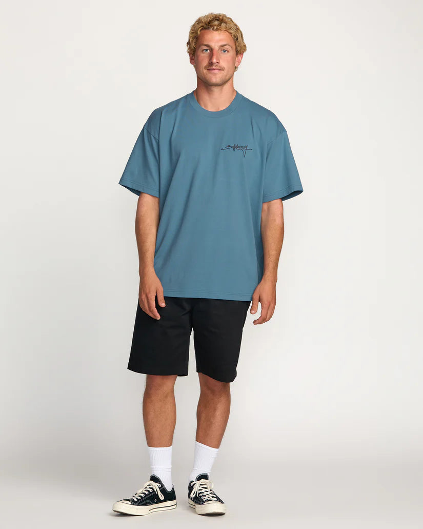 Billabong Men’s Bracket Script OG Tee - Carolina Blue 4