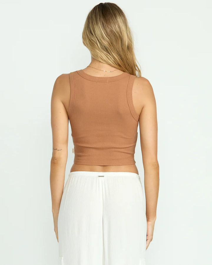 Billabong Women's Rerun Knit Tank - Rose Brown 1